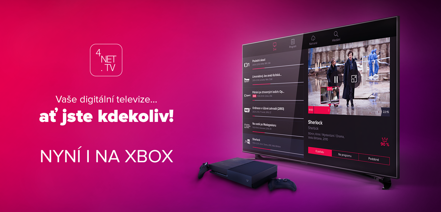 Smažíte na Xboxu? Stáhněte si apku 4NET.TV!